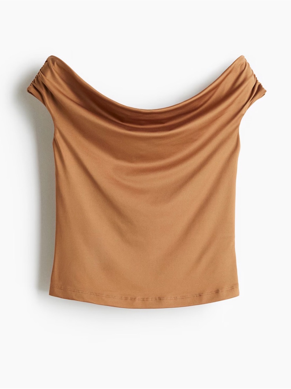 H&M Draped Off-Shoulder Top - Caramel